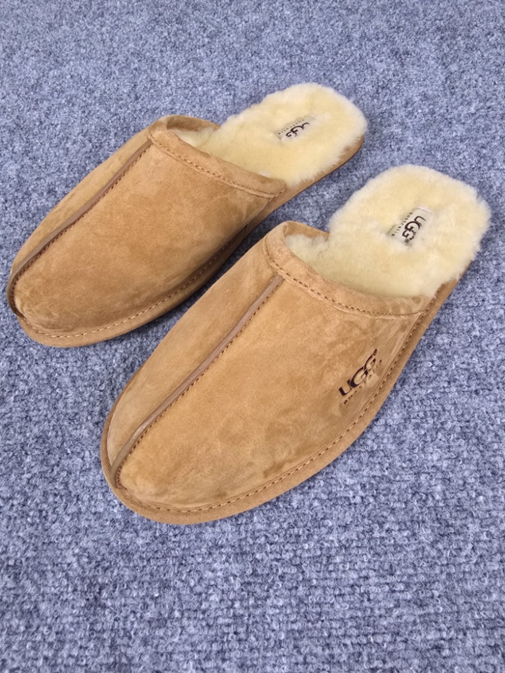 UGG Men's Scuff Suede Slippers Chestnut - NWOT Size 9 - Picture 3 of 10